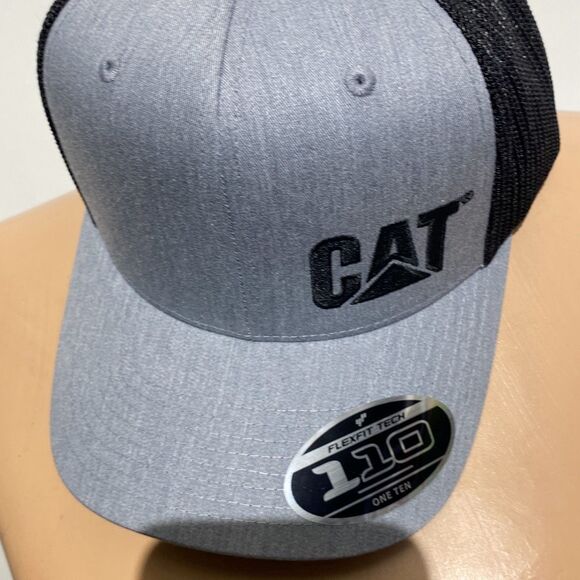 Caterpillar CAT Men's Flexfit Embroidered Mesh Back Trademark Trucker Cap NWT - Picture 5 of 9